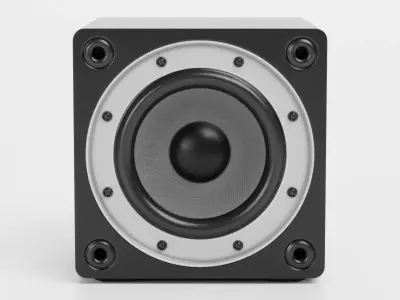 Subwoofer V2 - Universal Black Audio System Low-poly 3D model