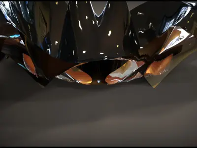 Shining gold piece of art 3D model