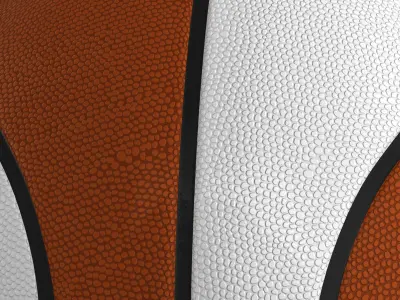 Orange white basketball ball Low-poly 3D model