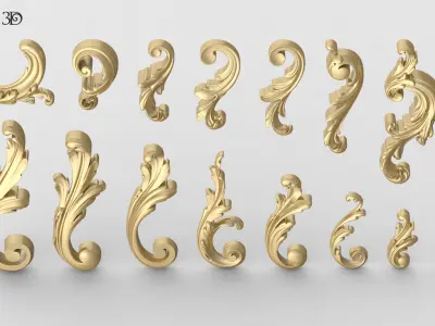 Acanthus Leaves Collection 3D print model
