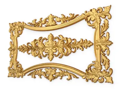 Plaster decorative frame ornament 11 3D model