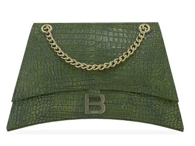 Balenciaga Crush Medium Chain Bag Crocodile Green Low-poly 3D model