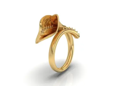 CALA FLOWER RING 3D print model