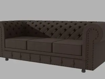 Fabric Sofa Wood Sofa Fabric Couch Reclaimed Wood Sofa 3D Model 3D model