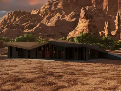 Forest villa-Casa Scene-Modern Villa 3D model