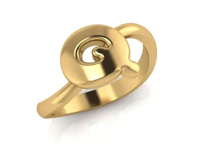 Q alphabet baypass ring 3D print model
