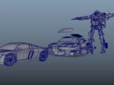 transformers Audi R8 3D model