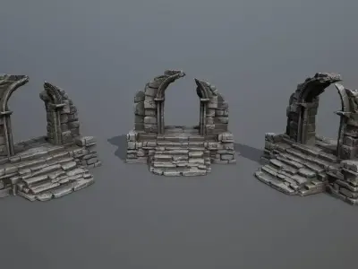 Ruin Gate Low-poly 3D model