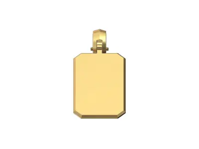 Chamfred rectangular dogtag pendant with bail 3D print model