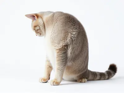 Domestic Cat Sitting Pose Model Low-poly 3D model