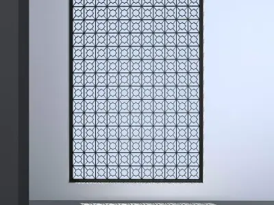 3d screen room with window made of metal Low-poly 3D model
