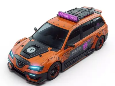 Performance Taxi 3D Model Low-poly 3D model