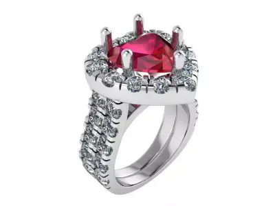 Heart Halo Ring 4006 3D print model