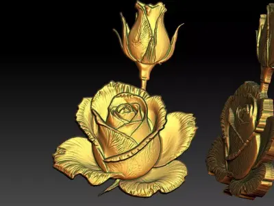 9 Rose CNC Relief Model 3D print model