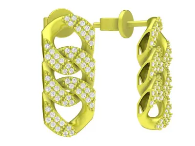 Elegant Intertwined Chain Diamond Earrings for Women  4043 3D print model