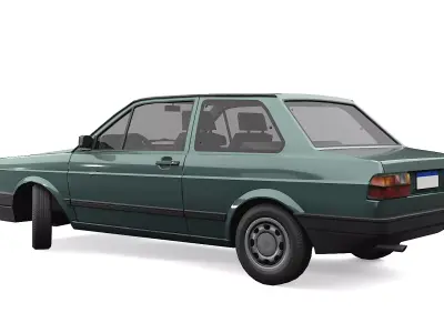 Car Voyage 1989  Low-poly 3D model