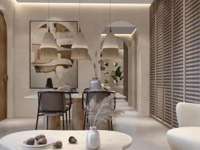 Wabi sabi style modern vacation apartement sketchup design 3D model