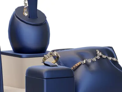 Stylish jewelry showcase 2 3D model