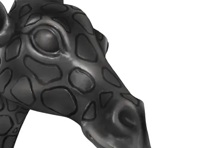 Decorative Giraffe Head Black 3D model