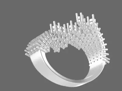 Leo Pizzo band ring with diamonds 3D print model
