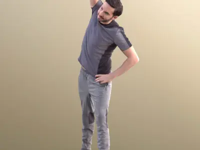 Anselmo 10225 - Stretching Sport Man Low-poly 3D model