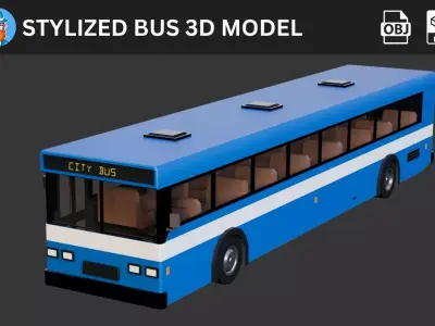 Stylized Bus 3D Model 3D model