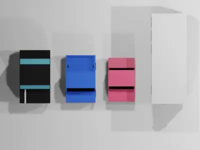 Vehicles three different colored Free low-poly 3D model