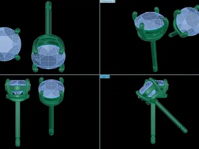 Solitaire Round 5 mm Earring 3D print model