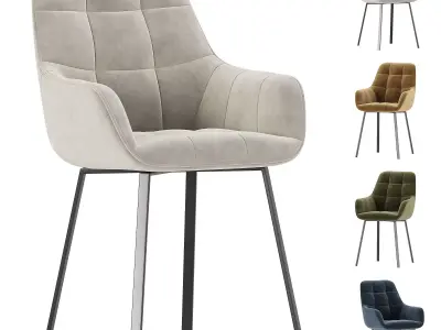 Chair Woodville Kelmi microvelor light beige 3D model