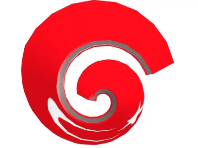 Turkish Flag on a Helical Structure 3D model