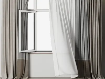 Collection curtains when open window 