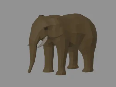 Low Poly Elephant 3D model
