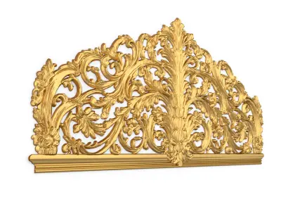 Classic Carved Bed 3D model 15  3D model
