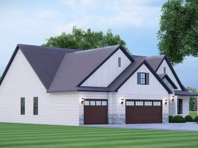 Modern Farmhouse Cozy Suburban Home 3D Model  3D model
