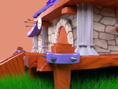 Enviroment Cartoon Low-poly 3D model