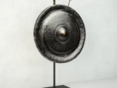19th Century Laos Bronze Gong 4 3D model
