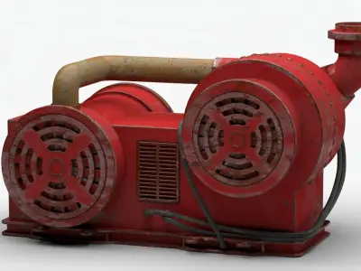 4k Water Centrifugal Pump Low-poly 3D model
