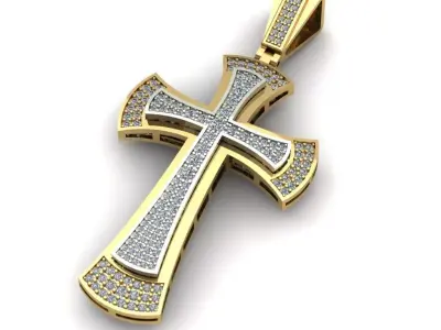 Pendant Cross Jewelry Brand Gold 3D print model