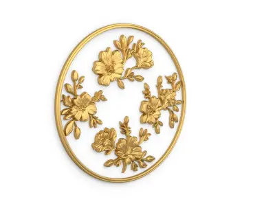 decor set wall panel flowers relief  CNC 10 3D print model