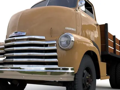 CHEVY COE FLATBED TRUCK 1949 3D model