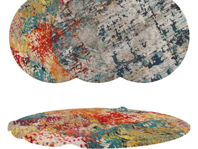 Round Rug Set 154 3D model