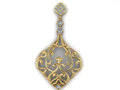 Diamond Earring 3D print model