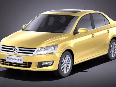 Volkswagen Santana 2014 VRAY 3D model