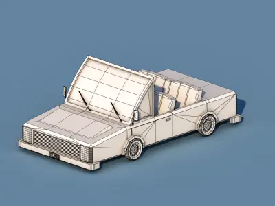 Cartoon Open Car Low-poly 3D model