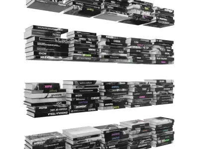 Books 150 pieces 3-5-3 Low-poly 3D model