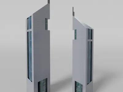 Emirates Towers UAE Low-poly 3D model