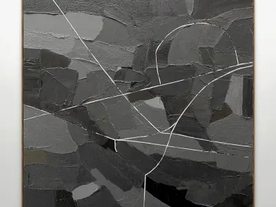 Plaster two square photo frames 19 Low-poly 3D model