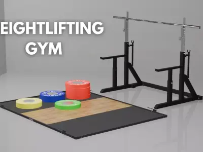 Weightlifting Gym Full Set 3D model