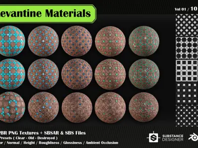 30 High quality Levantine material SBS and SBSAR files 3D model