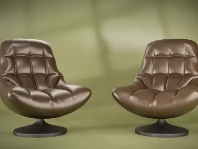 Modern Sofa 3D Model with Realistic Materials Low-poly 3D model